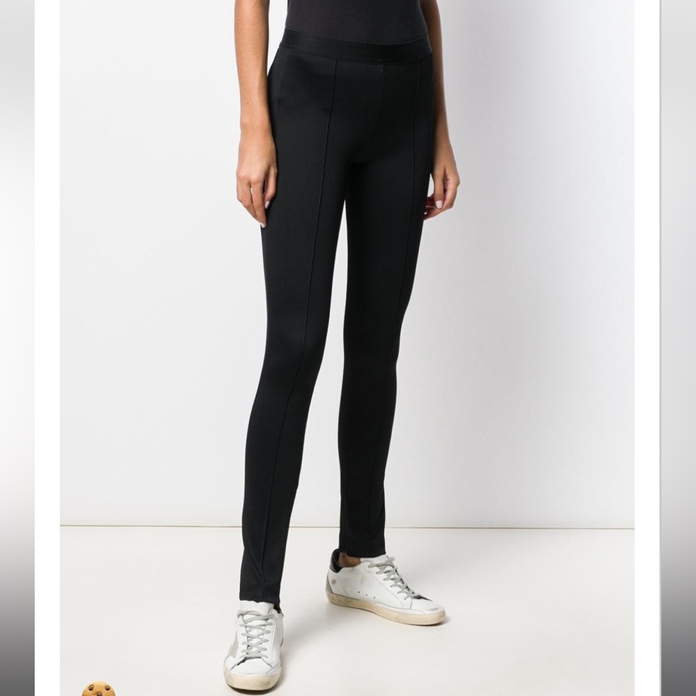 BLACK PIPED LEGGINGS -‎ WOMEN HELMUT LANG Black Women's Pants Pull On Small